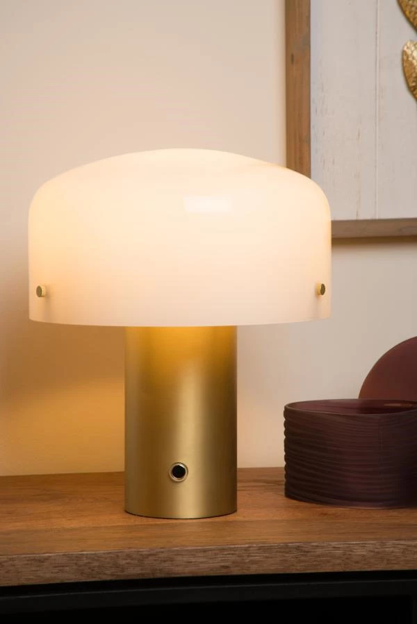 Lucide TIMON - Table lamp - 1xE27 - 3 StepDim - Matt Gold / Brass - ambiance 2